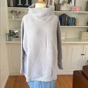 Free People Light Gray Cowl Neck Sweater